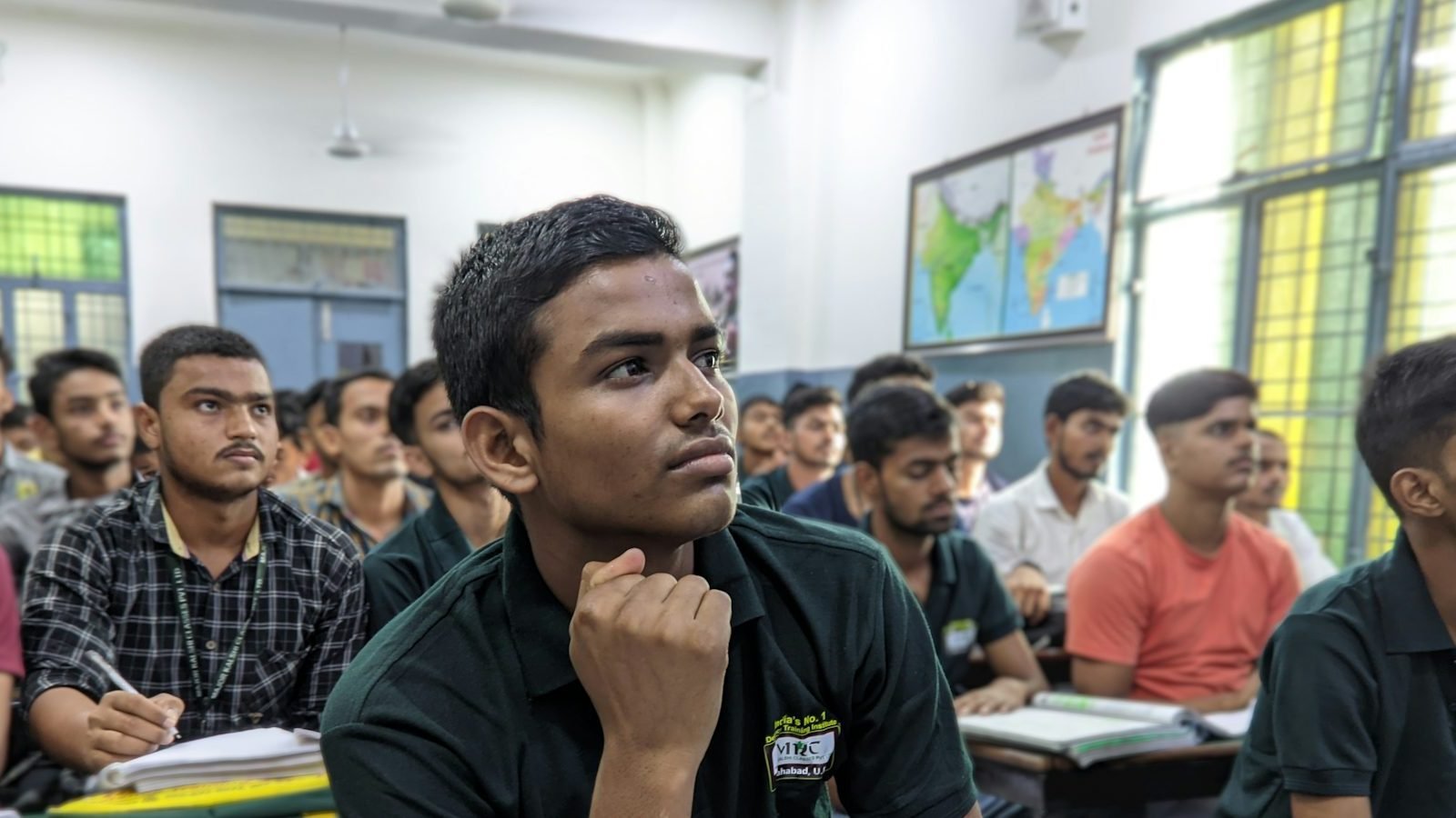 Students together in a college setting